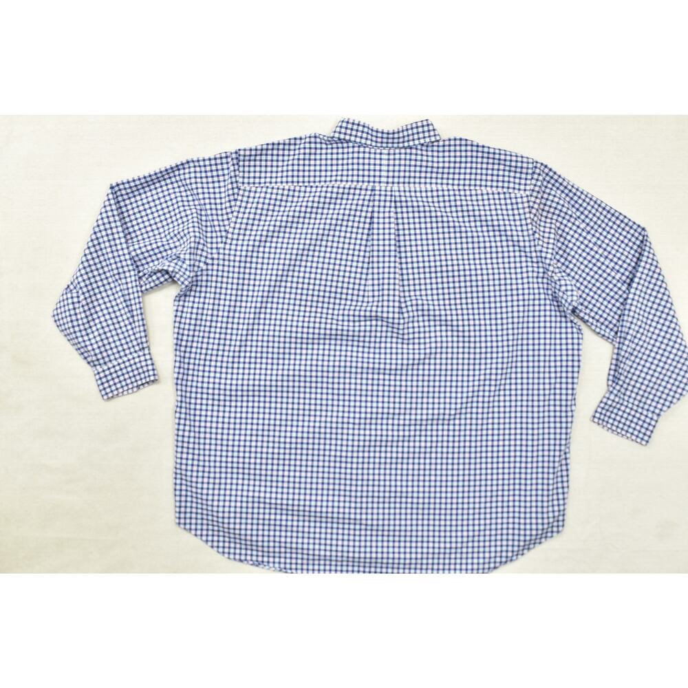 Ralph Lauren Shirt Men 2XB Blue Gingham Plaid 100% Cotton Stretch Long Sleeve - Picture 8 of 8